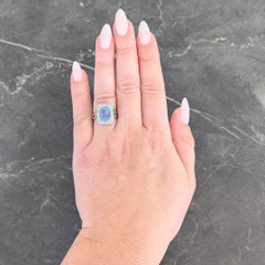 Art Deco 4.45 CTW Sapphire Diamond Platinum Antique Carved Napoleon Cameo Ring