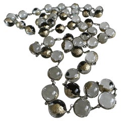 Art Deco Pools of Light Rock Crystal Silver Gilt Necklace
