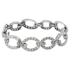 Bracciale a maglie in platino con diamanti Art Deco da 4,60 carati di peso totale