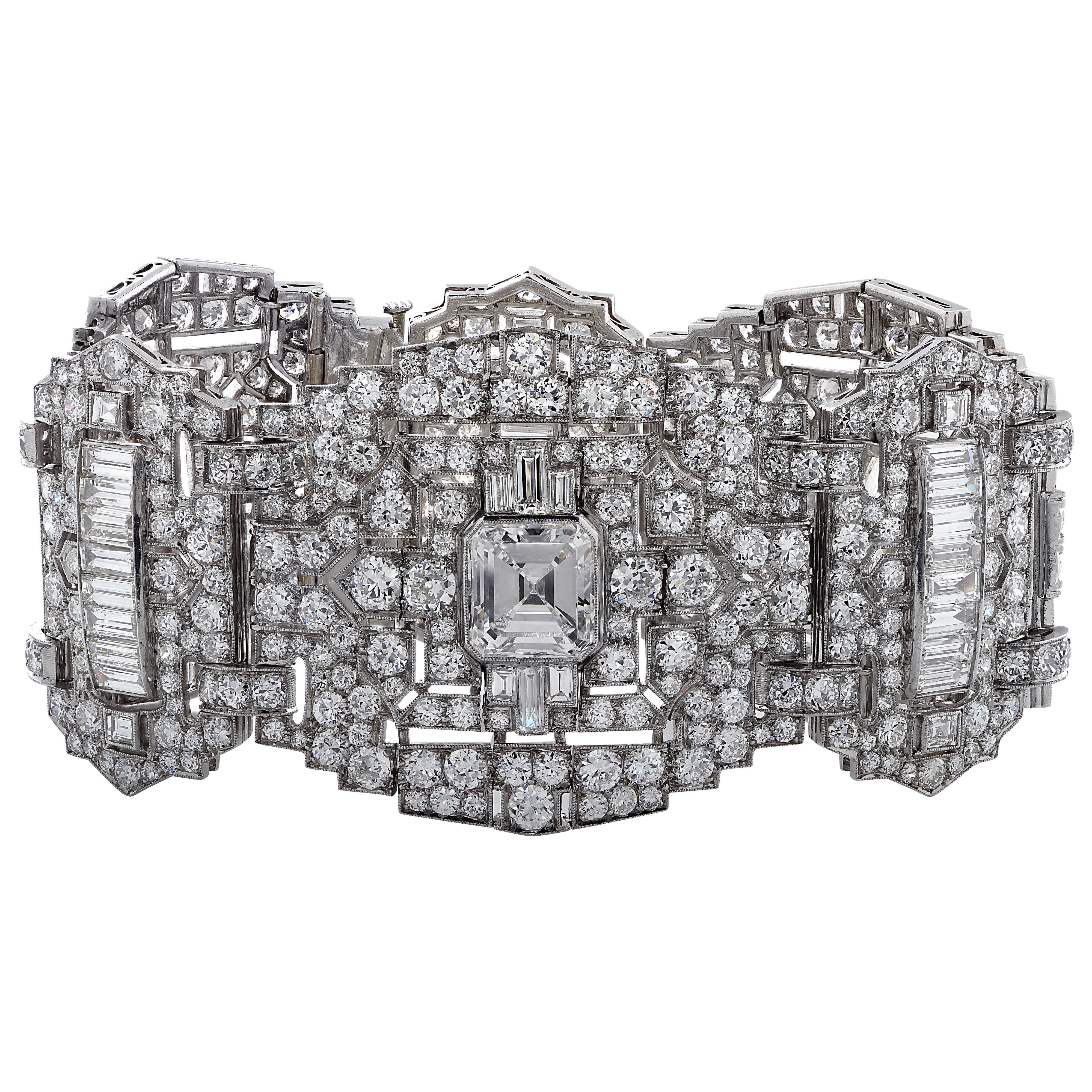 Women's Art Deco 47 Carat Diamond Bracelet