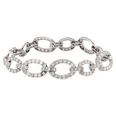 Art Deco 4.70 carat total weight diamond platinum link bracelet