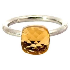 Anello d'argento Art Deco 4.98 Cts Natural Citrine November Birthstone per il regalo della mamma