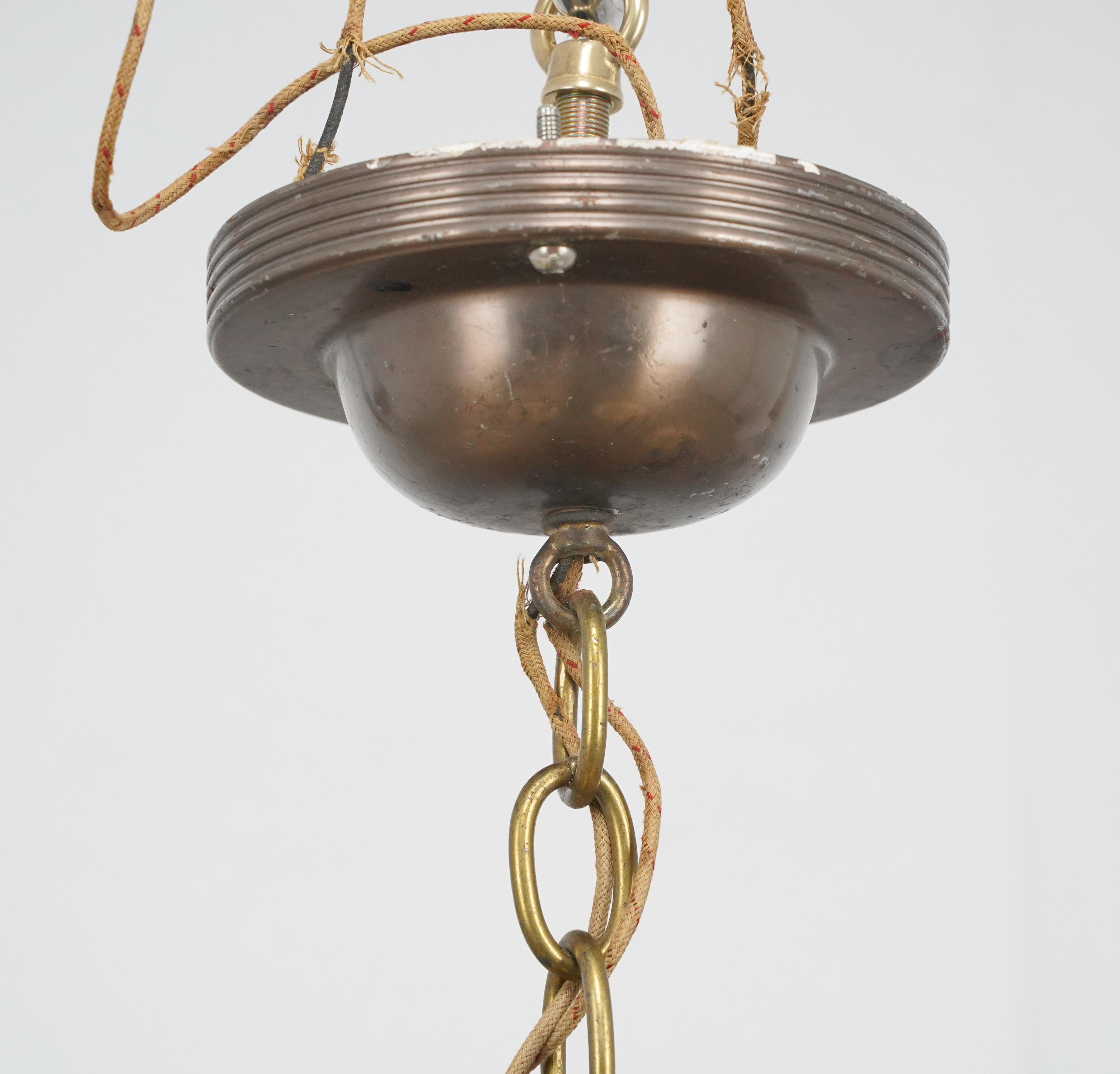 Art Deco 5 Arm Chandelier For Sale 8