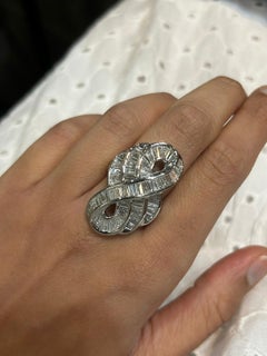 Bague cocktail Art déco en diamants de 5 carats