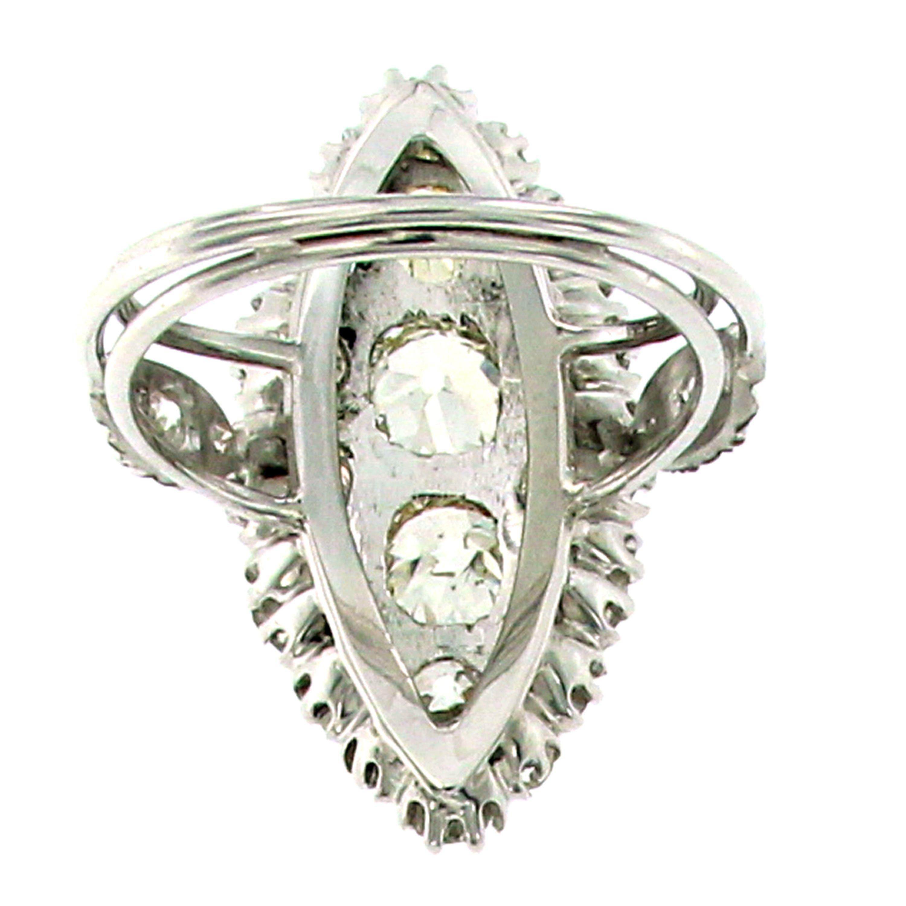 art deco 5 stone diamond ring