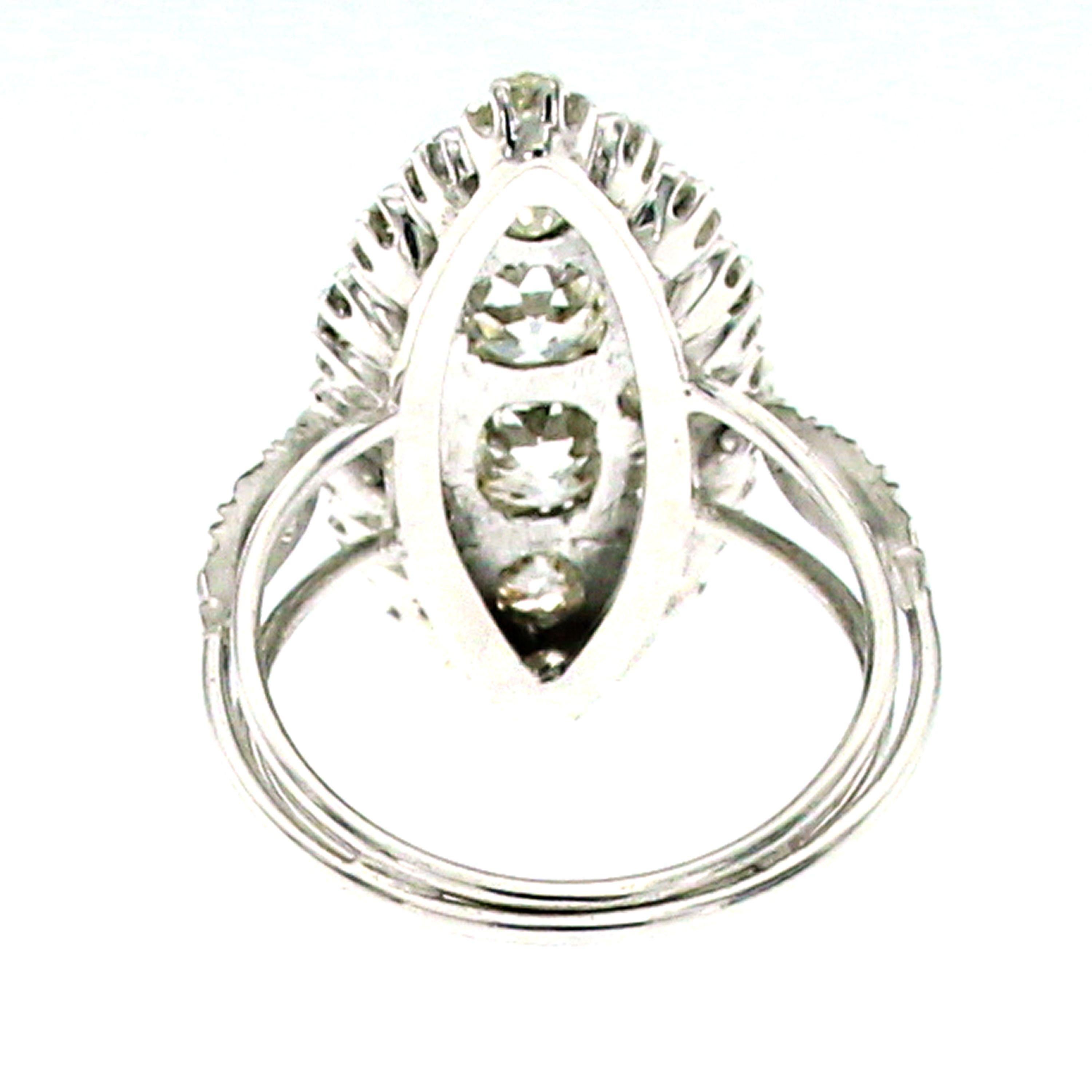 Women's Art Deco 5 Carat Diamond Platinum Ring