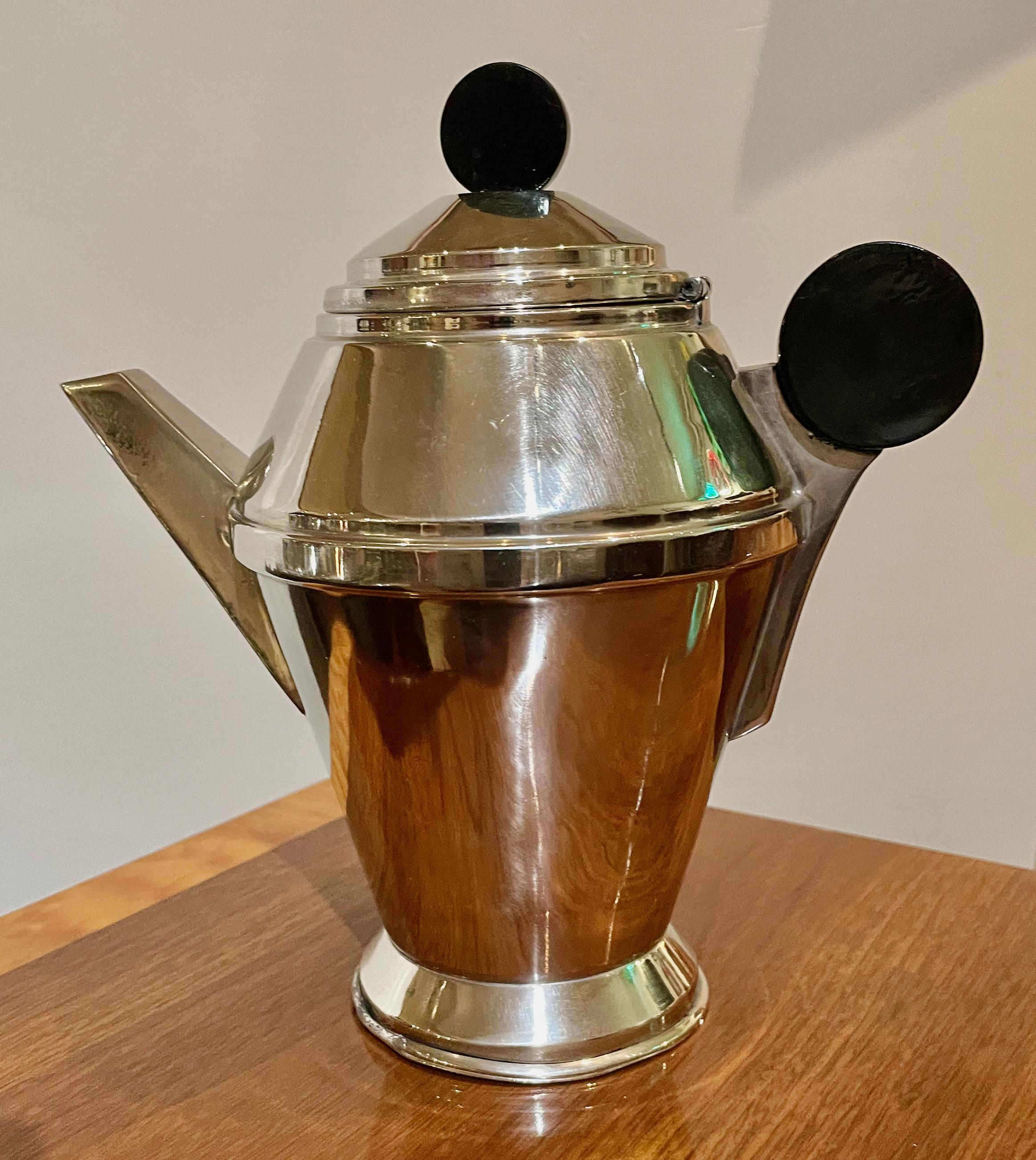 Art Deco 5 Pieces Kaffee und Tee Silber Teller Set (Deutsch) im Angebot