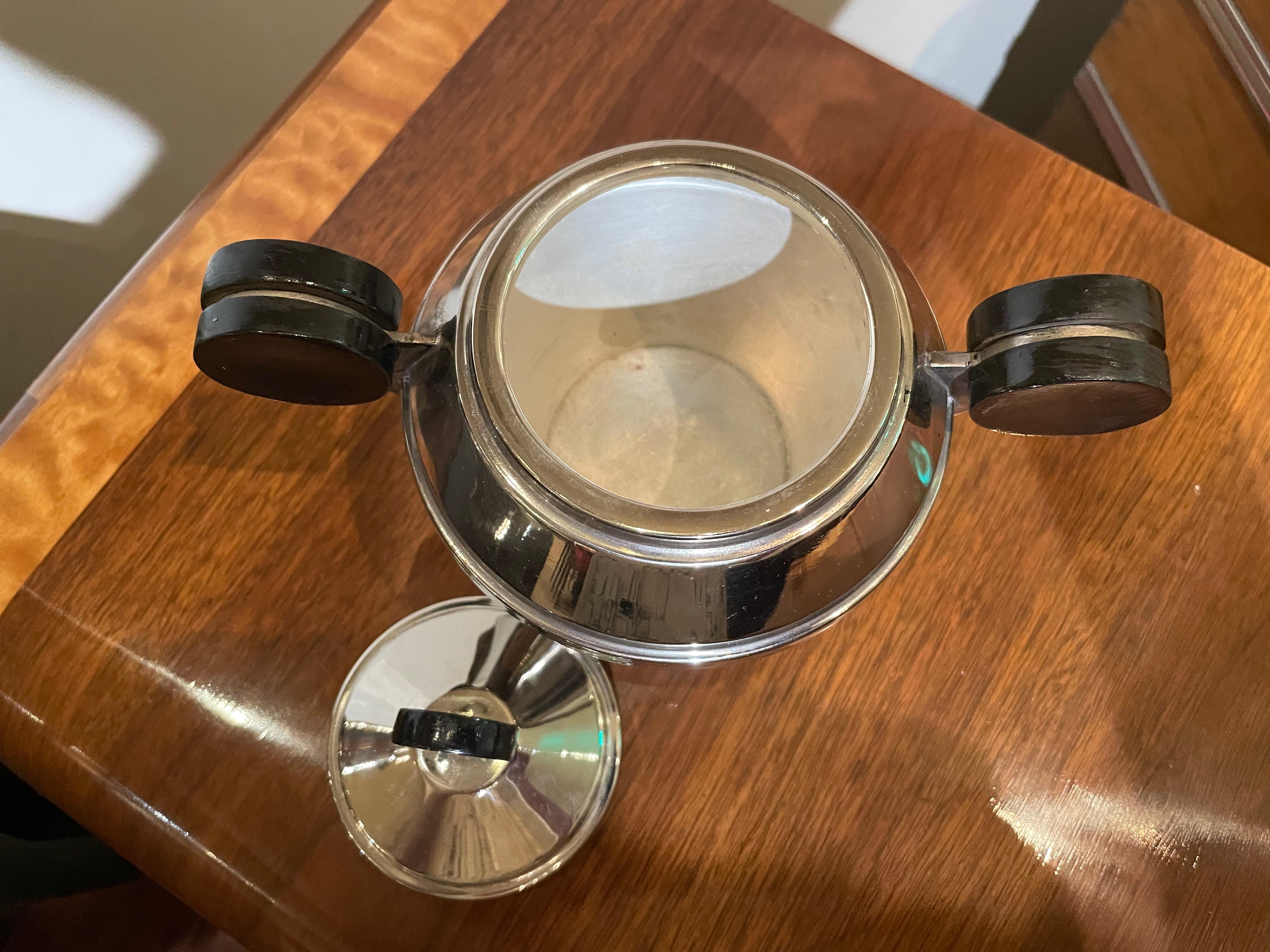 Art Deco 5 Pieces Kaffee und Tee Silber Teller Set im Angebot 1