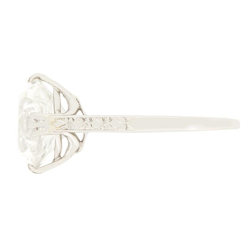 Art Déco Anello solitario con diamante da 5,00 carati, Art Deco, 1920 ca. in vendita