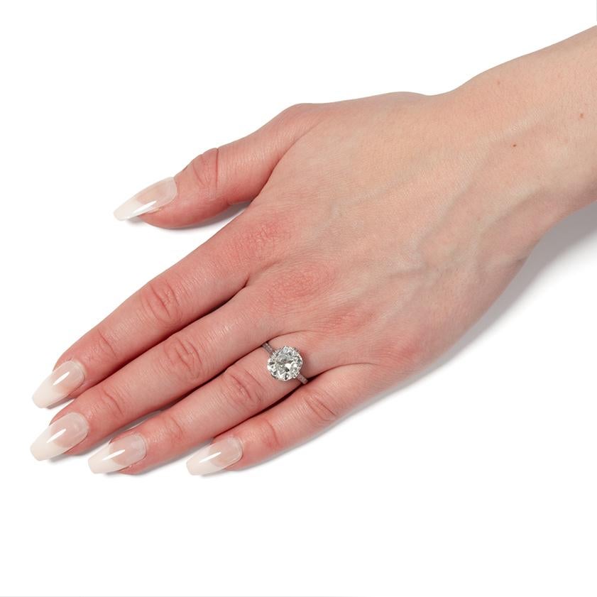 Anello solitario con diamante da 5,00 carati, Art Deco, 1920 ca. In condizioni buone in vendita a London, GB