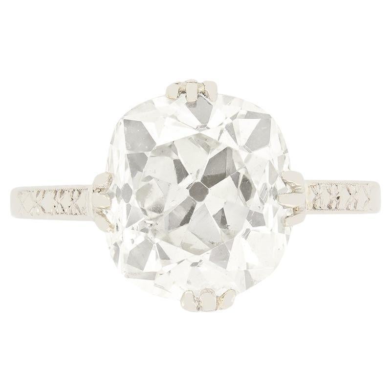 Anillo solitario de diamantes Art Decó de 5,00 ct, c.1920
