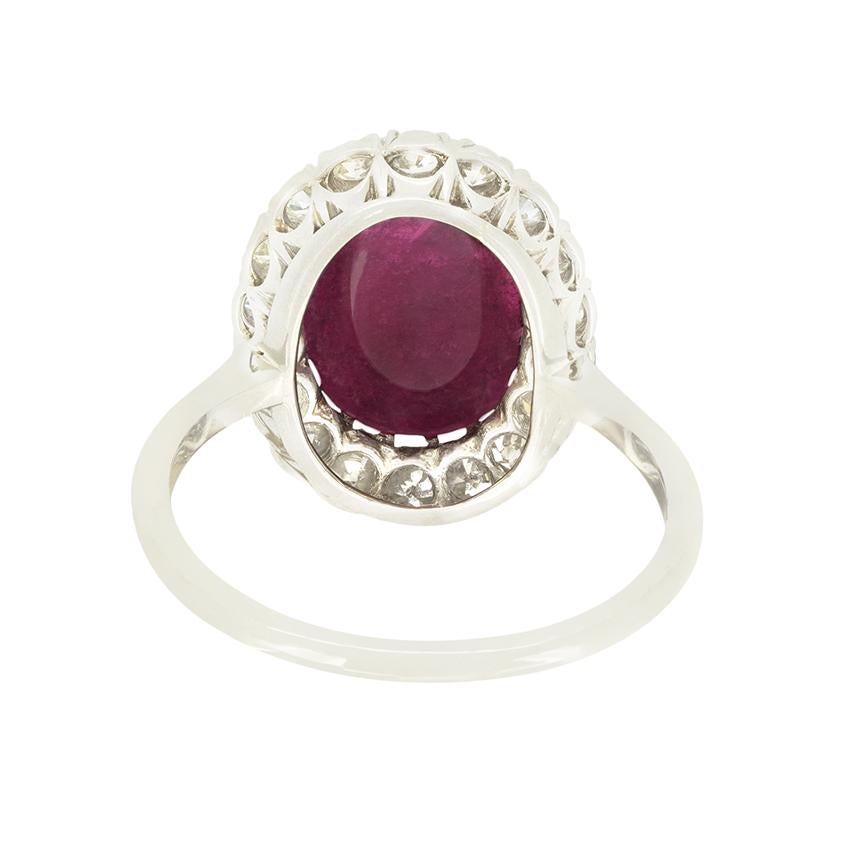 Art Deco 5.00ct Tourmaline and Diamond Cluster Ring, c.1920s In Good Condition For Sale In London, GB