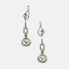 Art Deco 5.03 Carat Diamond Drop Earrings