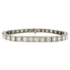 Art Decó Pulsera de tenis con diamantes de 5,1 quilates G/VS