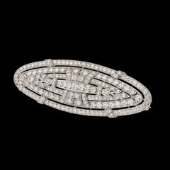 Spilla in platino con diamante naturale Art Déco da 5,12 carati