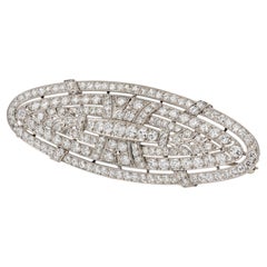 Spilla in platino con diamante naturale Art Déco da 5,12 carati