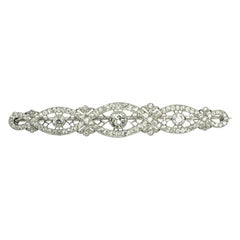 Art Deco 5,2 Karat Diamant Platin Bar Brosche, um 1930