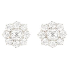 Antique Art Deco 5.20ct Diamond Cluster Earrings, c.1920s