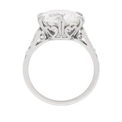 Anello di fidanzamento solitario con diamante Art Deco da 5,28 carati, anni '20 circa