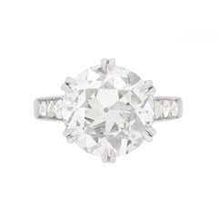 Art Deco 5.28 Carat Diamond Solitaire Engagement Ring c.1920s
