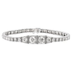 Antique Art Deco 5.32 Ct. Diamond Line Bracelet in Platinum