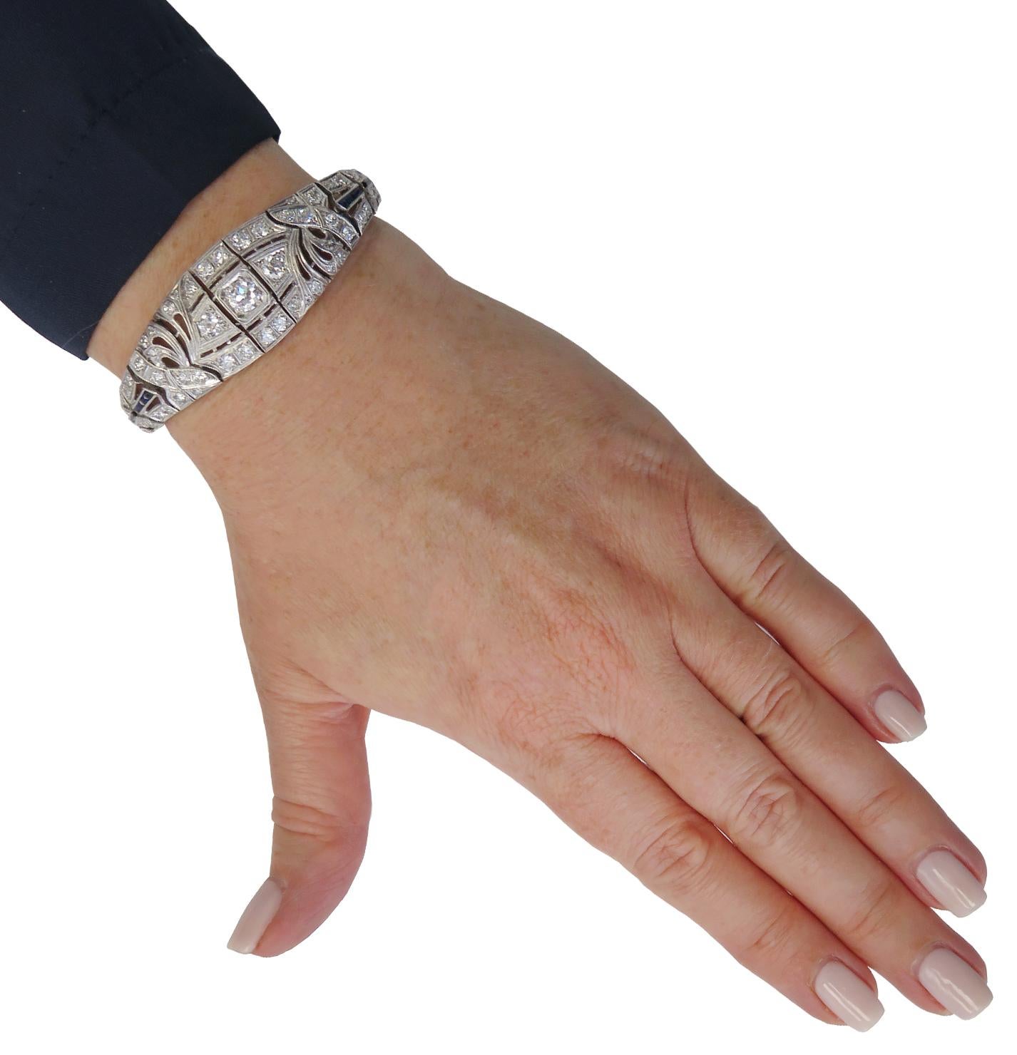 Art Deco 5,44 Karat Diamant-Armband Damen im Angebot