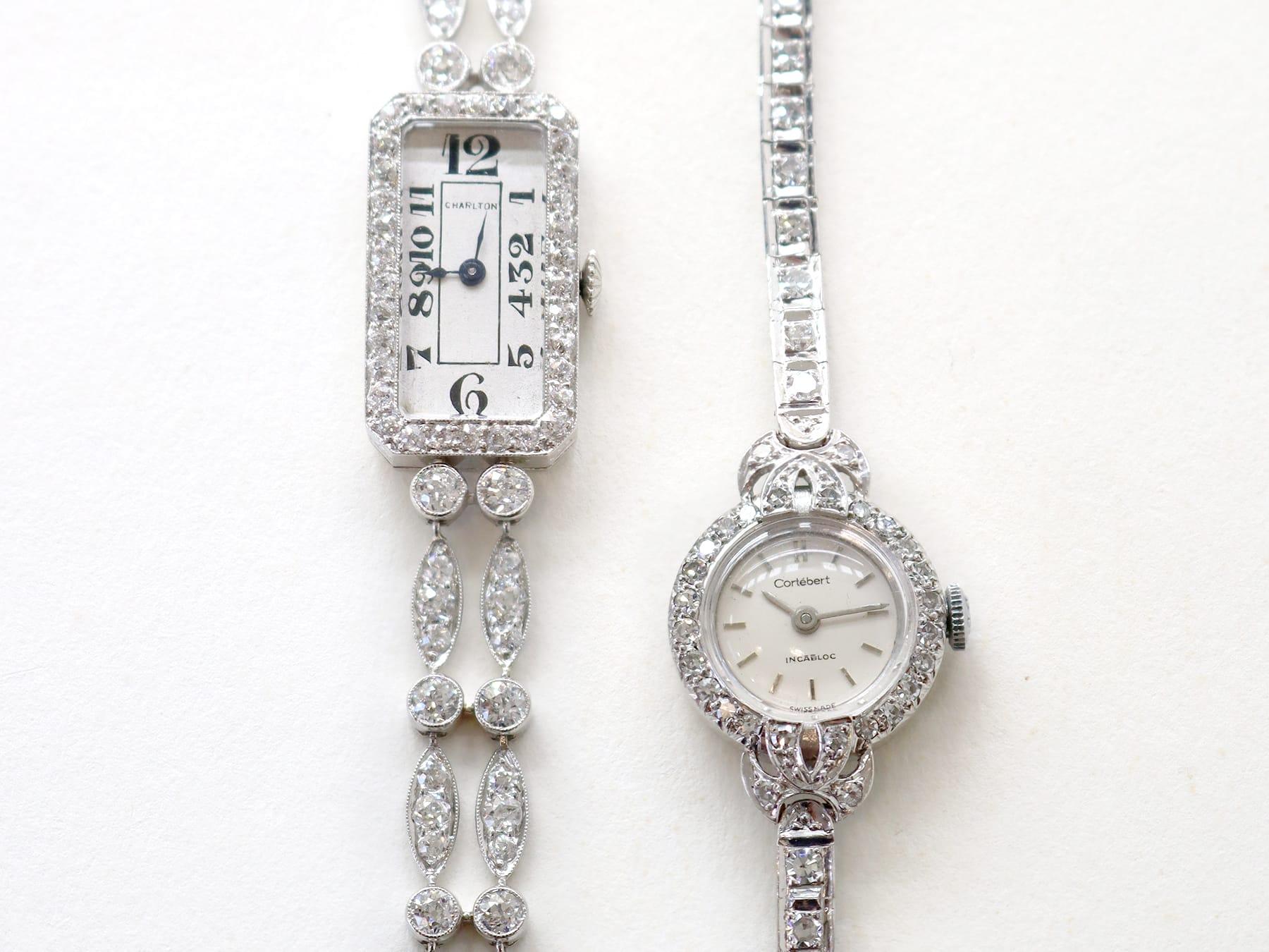 da uomo o donna Orologio da cocktail in platino e diamanti Art Déco da 5,44 carati - CIRCA 1935 in vendita