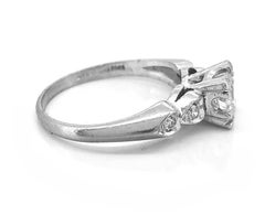 Art Deco .55 Carat Diamond Antique Engagement Ring Platinum