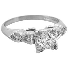 Art Deco .55 Carat Diamond Antique Engagement Ring Platinum