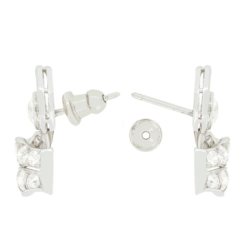 Boucles d'oreilles Art déco en diamants 5,50 carats, c. 1920 Bon état - En vente à London, GB