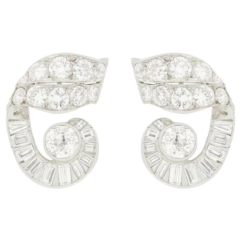 Art-Déco-Ohrringe mit 5,50 Karat Diamanten, ca. 1920er Jahre