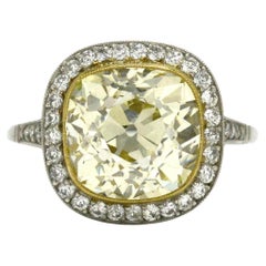 Art Deco 5.51 Carat Cushion Diamond Engagement Ring Art Deco 5.51 Carat Cushion Diamond Engagement Ring