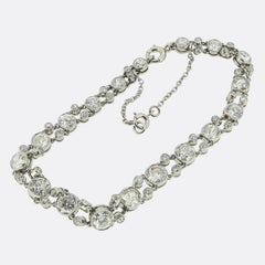 Art Deco 5.70 Carat Old Cut Diamond Bracelet