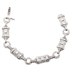 Art-Déco-Diamantarmband mit 5,70 Karat aus Platin