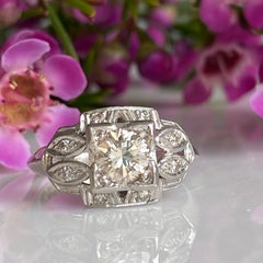 Art Deco .57ct Diamond Platinum Engagement Ring