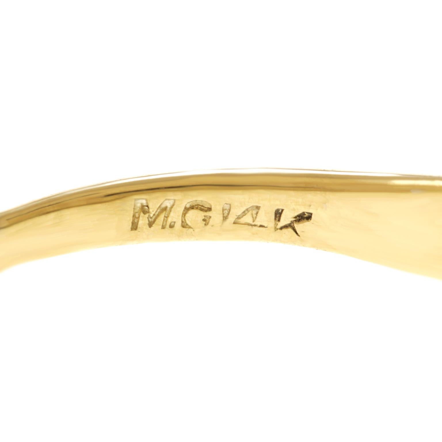 Art Deco 5.90 Carat Aquamarine Gold Ring 1