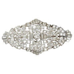 Art Deco 5.9ct Diamond Platinum Panel Brooch, Circa 1920