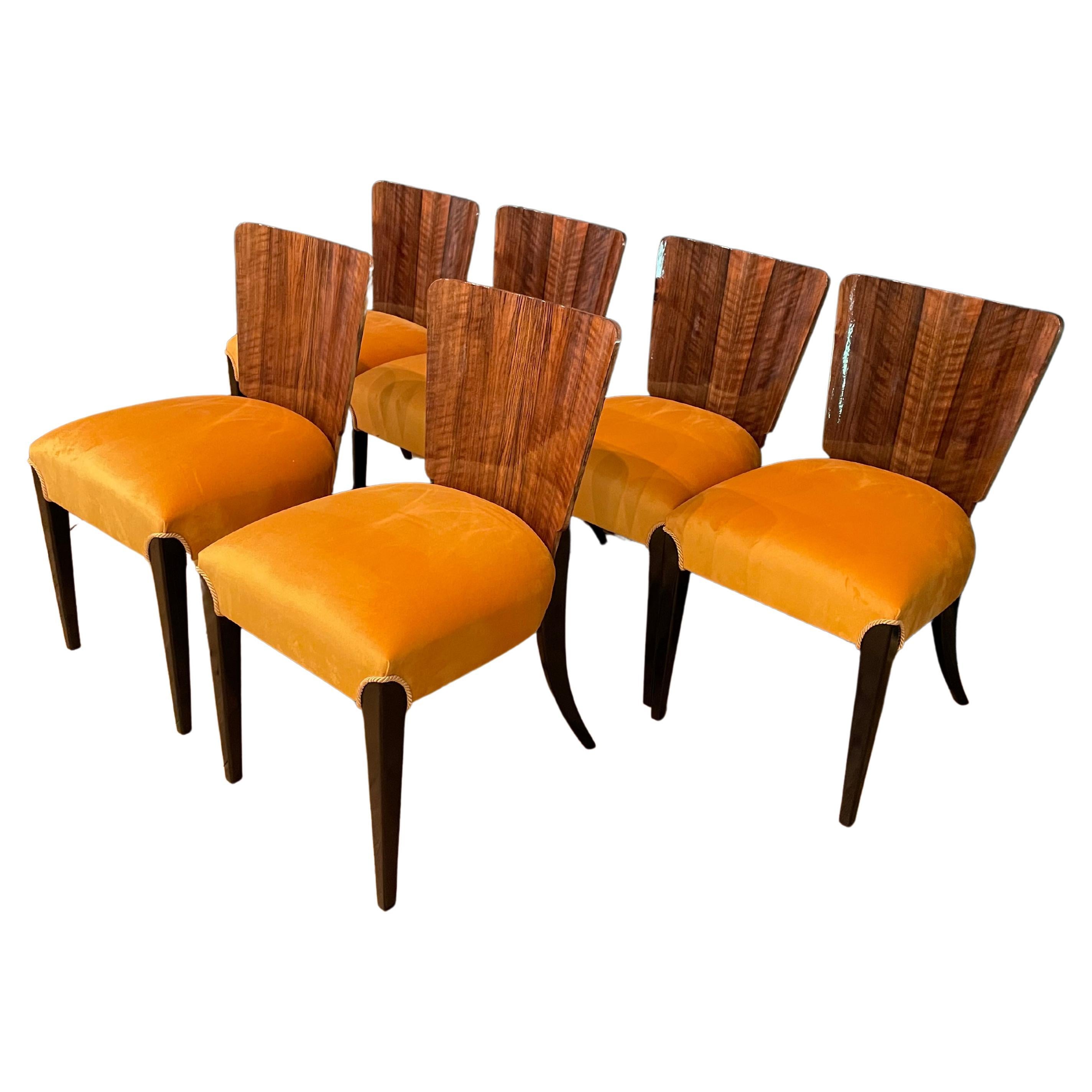 Art Deco 6 Chairs J. Halabala For Sale