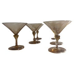 Art Deco 6 Champagne Glasses by Venini Vittorio Zecchin