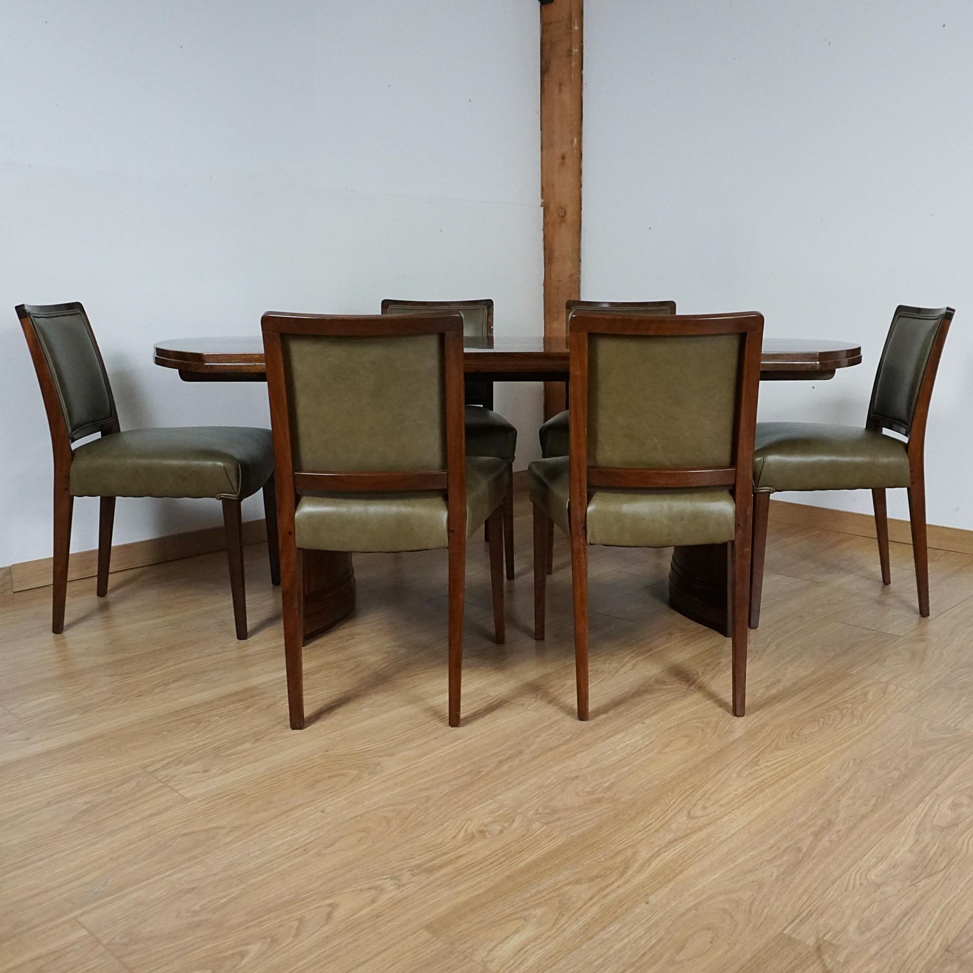 Pelle Suite da pranzo a 6 posti in stile Art Déco di Betty Joel in vendita