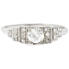 Art Deco .60 Carat Diamond Platinum Engagement Ring, circa 1930