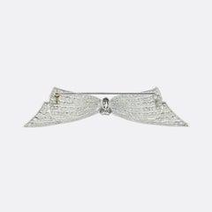Art Deco 6.00 Carat Diamond Bow Brooch