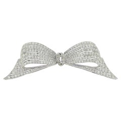Art Deco 6.00 Carat Diamond Bow Brooch