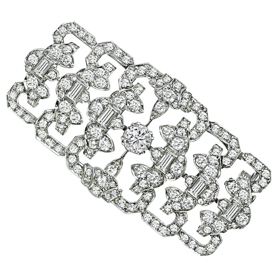 Alfiler Art Decó de Platino con Diamantes de 6,00 ct en venta