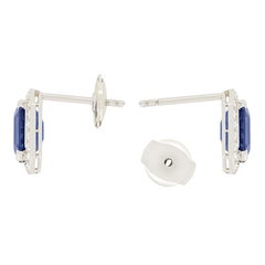 Art Deco 6.00ct Sapphire and Diamond Earrings, C.1930s