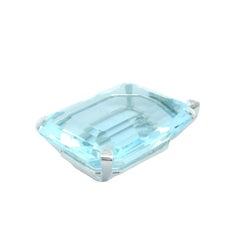 Art Deco 60ct Aquamarine and Diamond Platinum Pendant