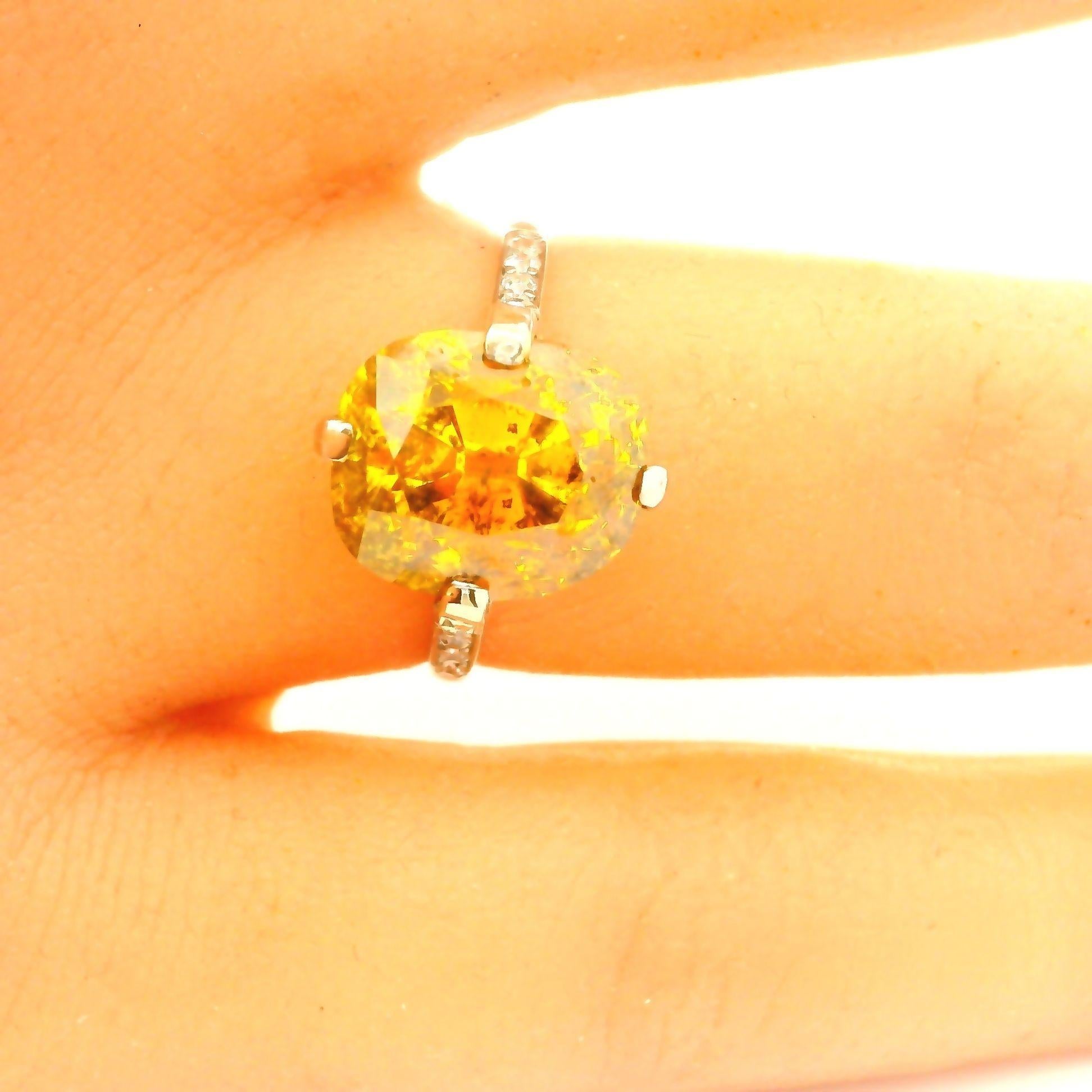 Cushion Cut Art-Deco 6.24 Carat Fancy Deep Orange-Yellow Diamond Platinum Ring, GIA Cert For Sale