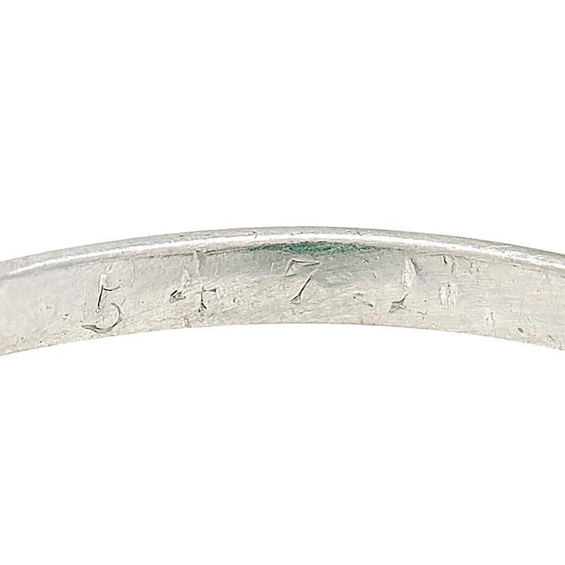Art Deco 6.34 CTW Colombian Emerald Diamond Platinum Vintage Scrolling Ring AGL in vendita 5