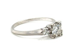 Art Deco .63ct Diamond Ring GIA I VVS2 Platinum Antique 1930 1940 Original Mined