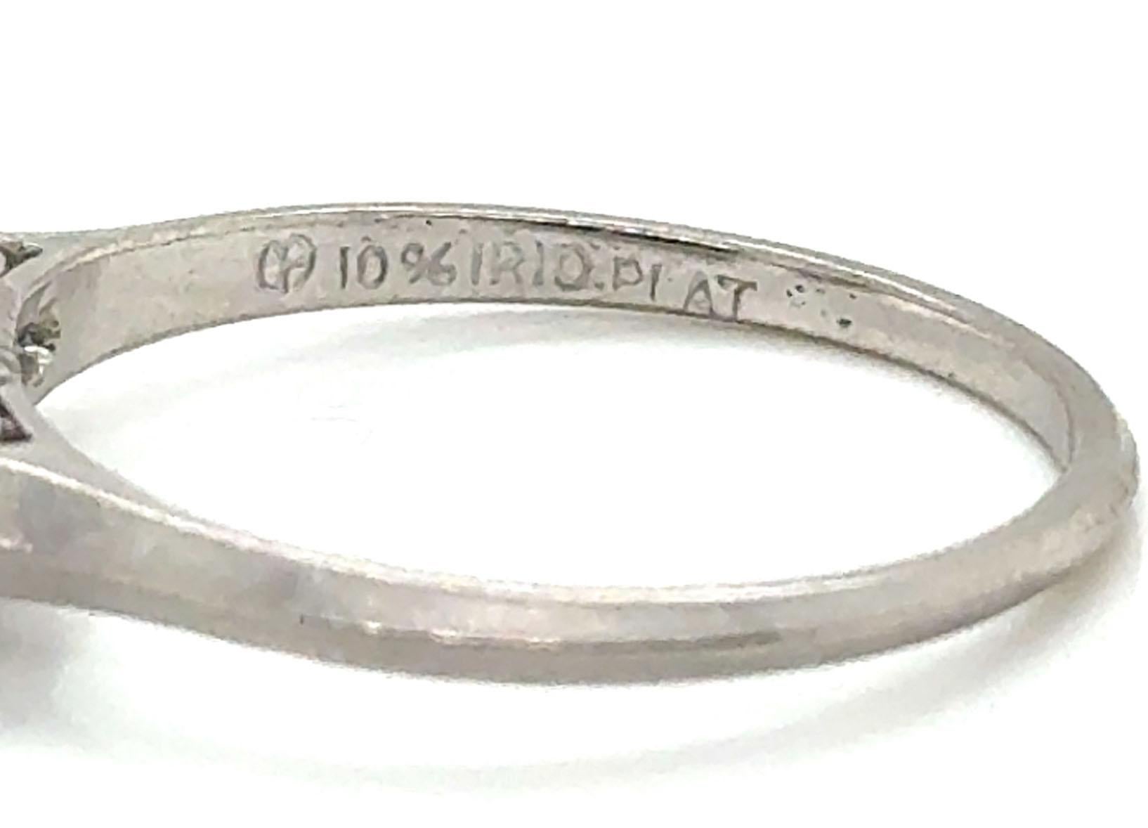 Taille ronde Bague en diamant GIA Platine Antique 1930s 1940s Original Mined en vente